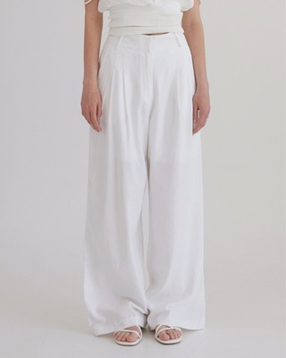 basic linen twotuck pants [white]