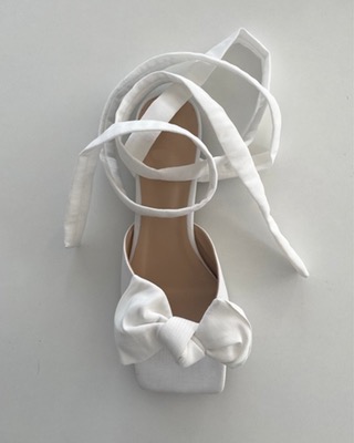 ribbon square lace up shoes (2color)