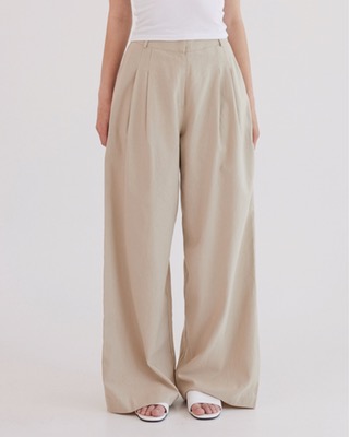 basic linen twotuck pants [beige]