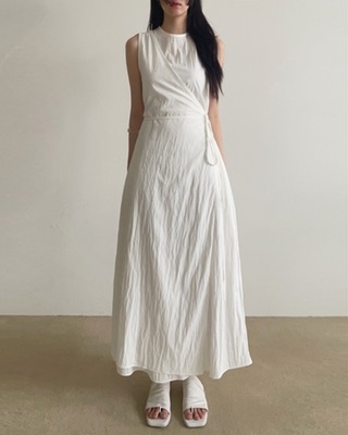 clean maxi wrap dress (2color)