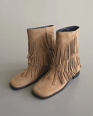 fringe suede boots (2color)