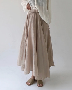 gauze flare skirt (4color)