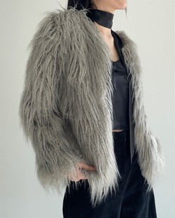 long hair fur jacket (3color)