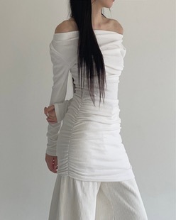 side shirring mini dress (2color)