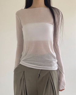 soft tencel see-through tee (3color)