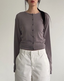 soft tencel round cardigan (3color)
