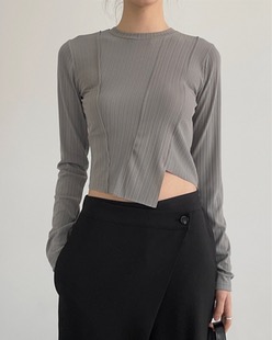 stratum cutting cropped tee (3color)