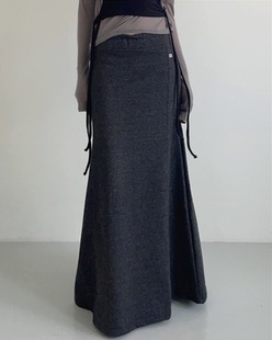 a-line banding long skirt