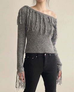 breeze wool fringe knit (3color)