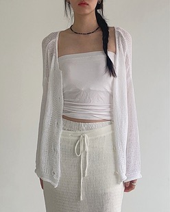 loose net two-way cardigan (2color)